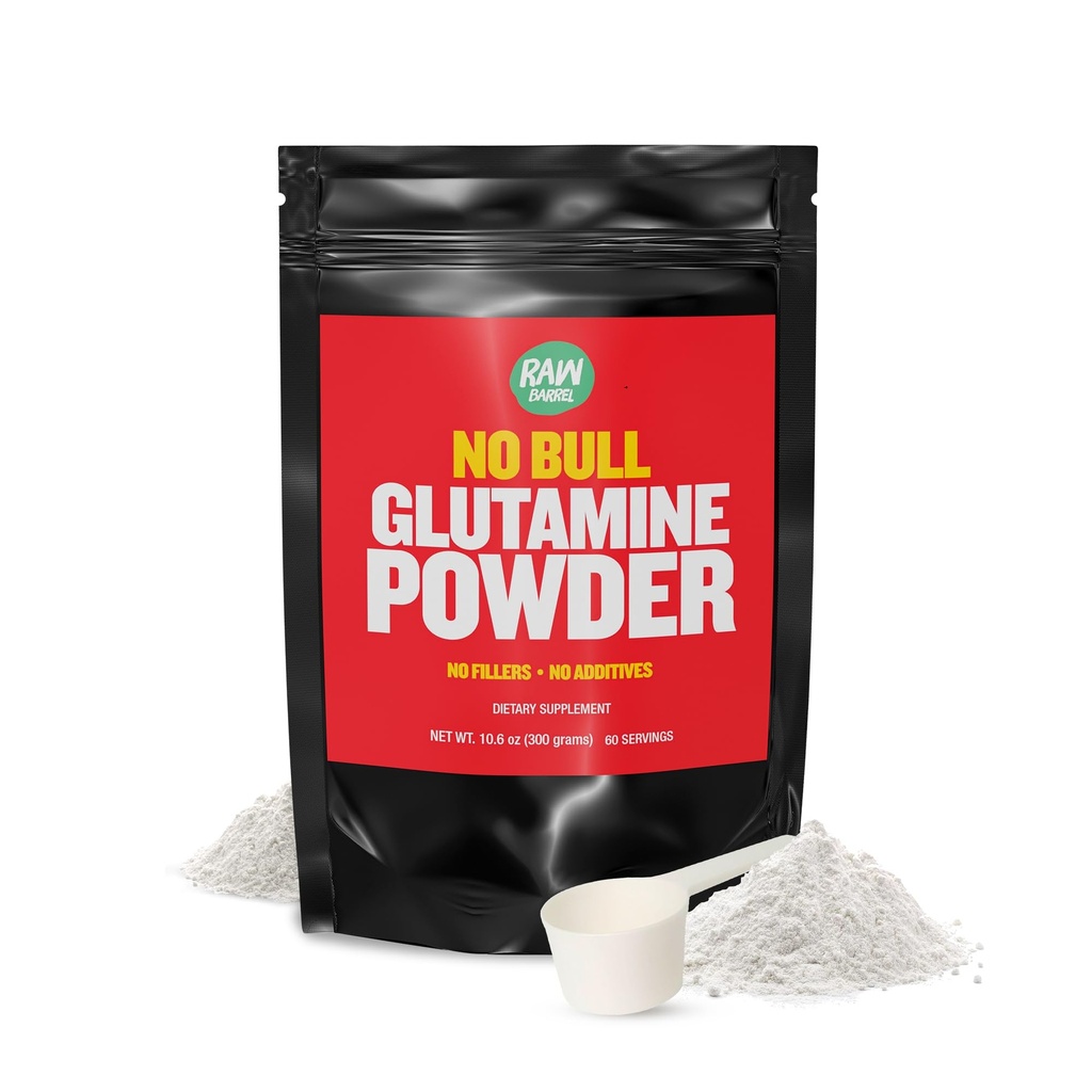 L-Glutamine en poudre - Glutamine non aromatisée et micronisée, poudre de Glutamine pure L, non OGM, supplément de Glutamine L, naturellement végétalien, végétalien et sans gluten, 300g