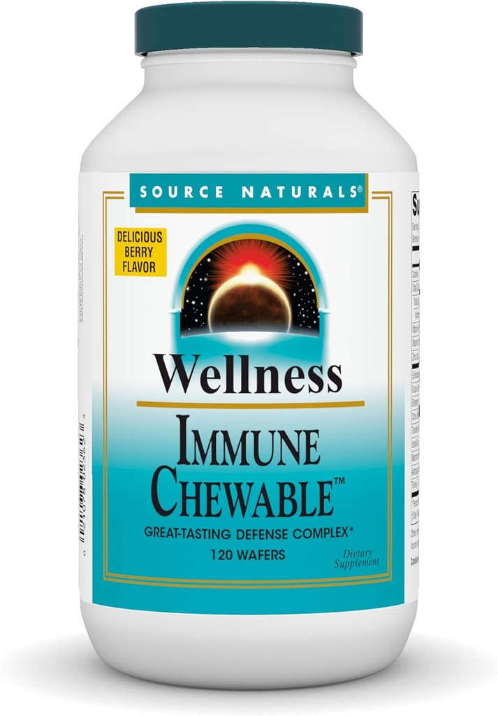 Source Naturals Wellness Immunissable, Complexe de défense de grand goût*, 120 Wafers
