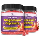 Magnesium Gummies for Kids & Adults - 400/200mg Magnesium Glycinate with L-Theanine, Chamomile, D3 & K2, Kids Sleep Gummies Melatonin Free, for Zzz & Relax, Cognition - Sugar Free, 60 C
