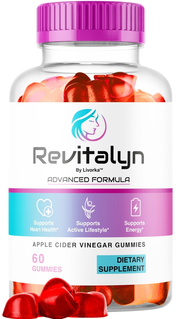 Revitalyn Apple Cider Vinegar Gummies - Revitalyn Gummies Daily Formula for Skin Health All Natural Renewal, Revitalin AppleCider Gummys Premium Advanced Formula for Women, 60 Gummies for 1 Month
