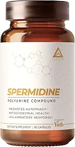 LevelUp Spermidine Capsules, Meest onderzochte Spermidine, 99% Concentratie, 100x Potent Than Tarwekiem Extract voor Anti-Aging DNA Telomere Ondersteuning 60 Telt