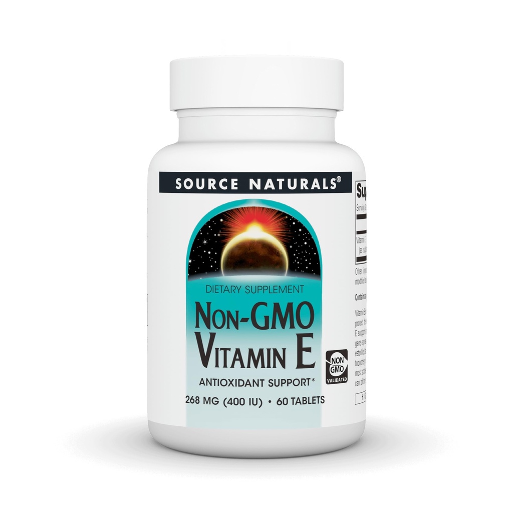 Source Naturals Non-GMO Vitamin E, Antioxidant Support*, 268 mg (400 IU) - 60 Tablets
