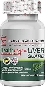 Harvard Apparatus Regénérative Foir Guard 180 Comprimés - Nettoyez le foie Détox & Réparation, Fatty Foter Support Renouveler Supplément, 14+ Herbes avec Silymarin Thistle de lait, Artichaut, Dandelion et plus