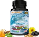 30 jours d'approvisionnement en mousse de mer et shilajit bundle pour les hommes All-in-1 Dynamic Vitalité Bundled Seamoss Huile de graines noires Ashwagandha Burdock Root Délicatement préparé pour vous à Raintain & Regain Strength