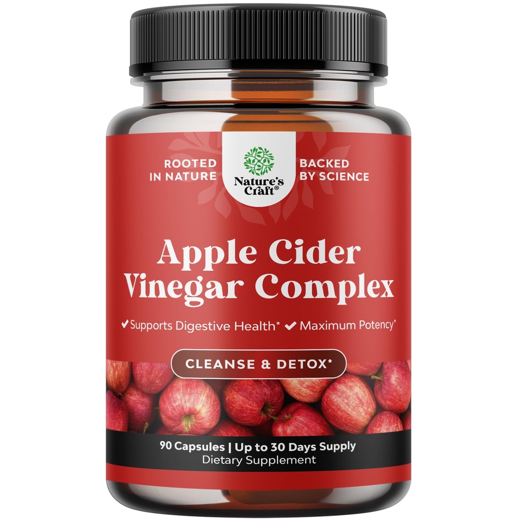 Reinigen Apple Cider Vinegar Capsules - ACV Reinigen en Ontgiften Pillen voor Gut en Digestieve Gezondheid met Slimming Cayenne - Extra sterkte ACV Capsules voor Gut Cleanse en Full Body Detox (30 porties)