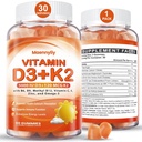 Vitamine D3 K2 Gummies voor volwassenen - Vitamine D3 5000IU + K2 (MK-7) 120mcg - Suikervrije D3 en K2 Supplementen met Omega-3, Methyl B12, B9, B6, Vitaminen E & Zink - voor Calcium Absorptie & Immune Health