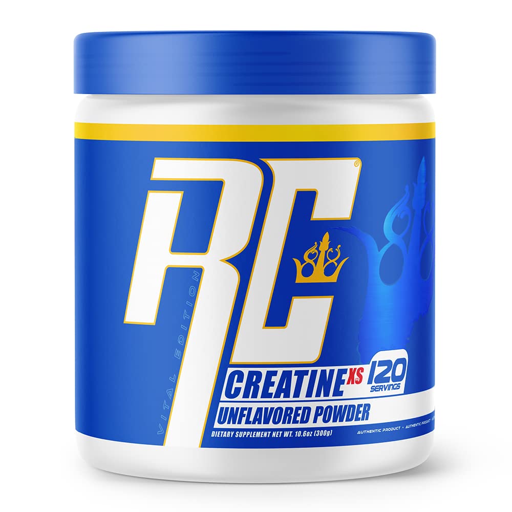 Ronnie Coleman Série Signature Creatine-XS, Poudre monohydratée créatine, récupération après entraînement pour la construction et la force musculaires, support énergétique, gaineur de masse, non aromatisé, 120 portions