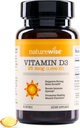 NatureWise Vitamin D3 1000iu (25 mcg) 30-dagen voorziening voor Immune Support, gezonde spierfunctie en botgezondheid - Non-GMO, Glutenvrij in biologische Extra Virgin Olijfolie, (Mini Softgel), 30 Tel.