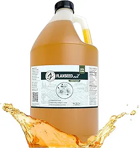 Zatural Vlaszaadolie Natuurlijk geteeld 100% Pure Vlaszaad Koud geperst Veganistisch Omega Vetzuren 128oz (1 Gallon)