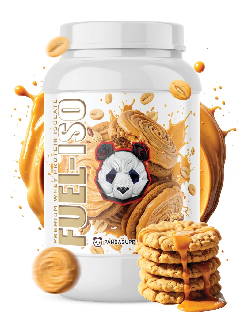 Underground Bio Labs Panda Supps - Panda Fuel ISO Premium 100% Whey Protein Isolate for Men and Women with 25g Protein and 0g Sugar (Peanut Butter Cookie) (25 Servings)