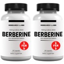 Research Labs 2 Fer 1 Ad - 1500mg Klinische graad Berberine Hoge absorptie Formule & BerberQuilTM Ondersteuning. 180 Totaal Capsules. 500mg Elke capsule