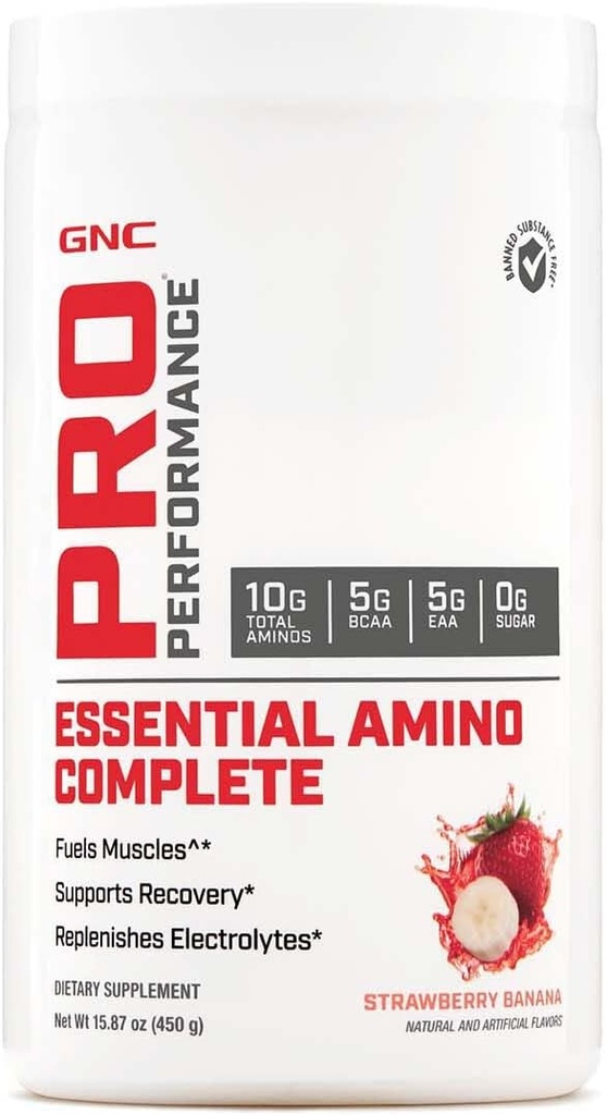 GNC Pro Performance Essential Amino Complete, Aardbei Banaan, 15.87 oz., Ondersteunt spierherstel