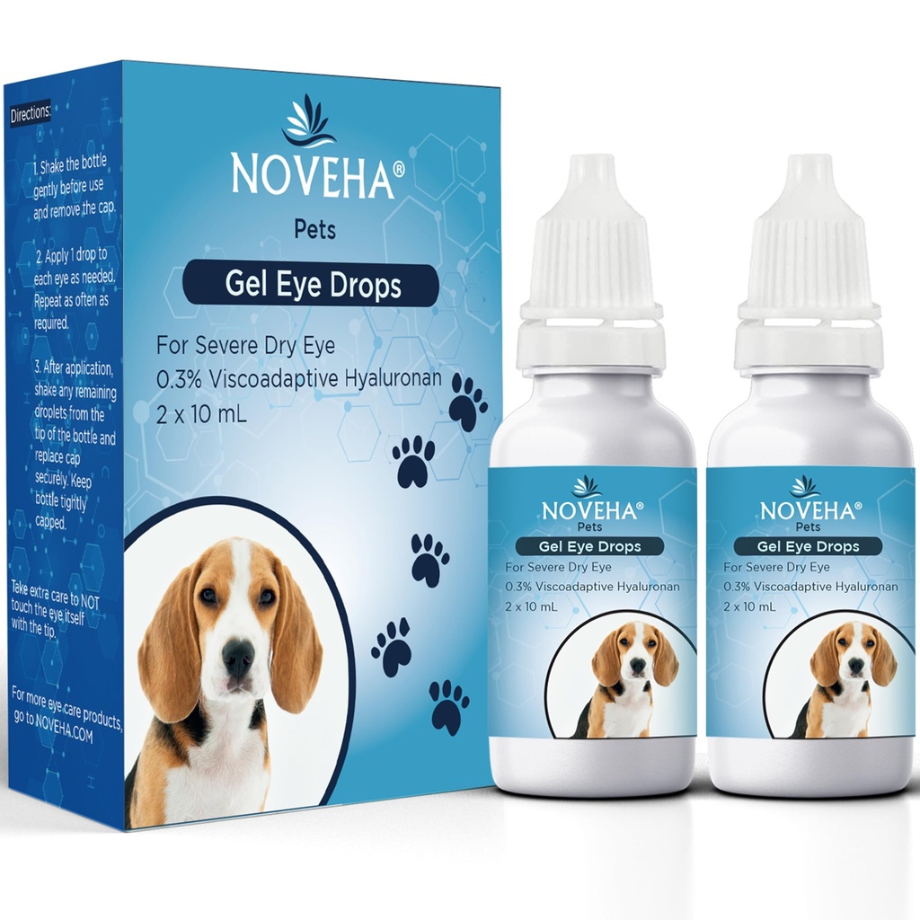 NOVEHA Pet Gel Eye Drops met 0,3% Viscoadaptive Hyaluronan 