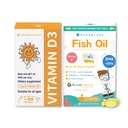 Baby Vitamin D3 Drops+Kids’ Fish Oil Softgels–Complete Daily Nutrition for Babies & Kids–Immune, Bone, Brain & Vision Support–Pediatrician Developed–1200 Vitamin D Servings+60 Softgels
