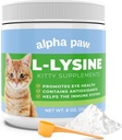 Alpha Paw - Menselijke kwaliteit voor huisdieren - Cat Lysine supplement - Extra porties 5-10 maand aanbod - Natural Lysine (8 Ounces/227 Gram)