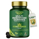 Multi Mushroom Gummies 6-in-1 with Lions Mane, Reishi, Shiitake & Vitamin B6 - Focus, Energy & Vitality - Vegan & Sugar-Free - 60 Gummies for Kids & Adults