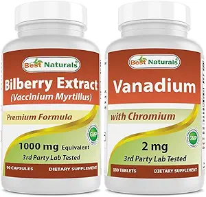 Best Naturals Bilberry Extract 1000mg & Vanadium 2 mg met chroom