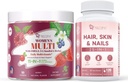 Vrouwen Multivitamine Gummies & Hair, Skin & Nails Supplement bundel, hersenen & hart ondersteuning, darm & spijsvertering, haargroei, huidgezondheid, nagelssterkte