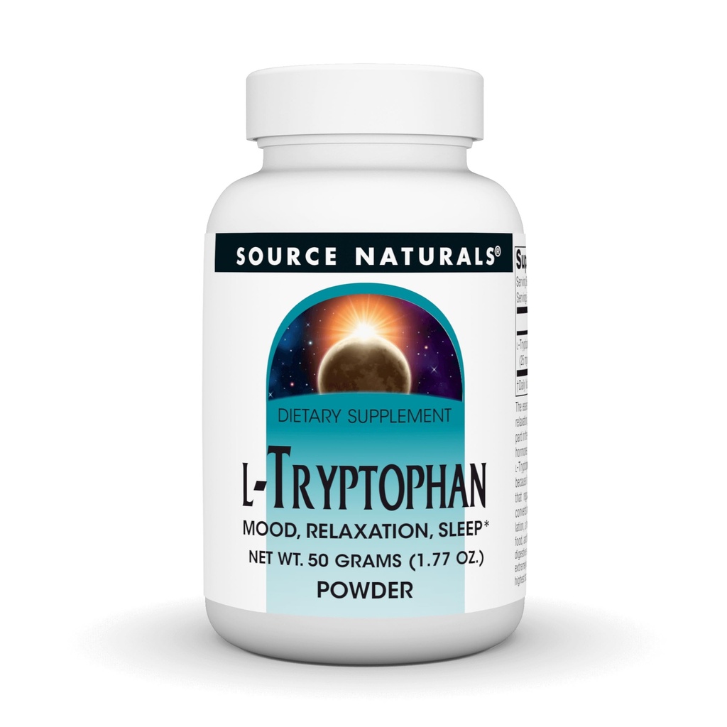 Source Naturals L-Tryptophan, for Mood, Relaxation, and Sleep* - 50 Grams Powder