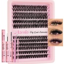 Azenlo Lash Extensions 40D+60D Cluster 240pcs DIY Wispy Lash Clusters 10-16mm Eyelash Clusters for Beginners At Home Individual Thin Band Lash Kit (40D+60D Kit)