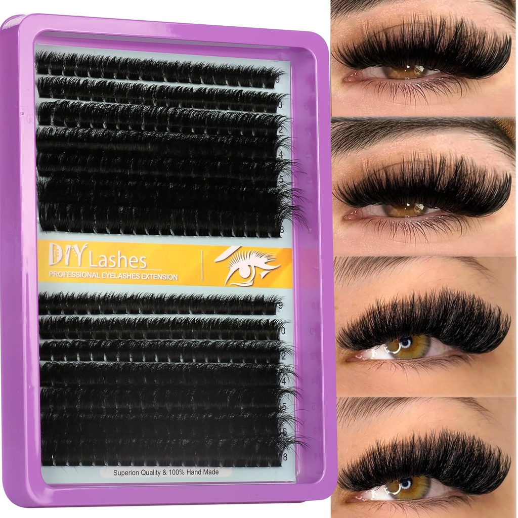 C Curl Lash Clusters Extensions 280 Pcs Individual Eye lash Clusters 100D Cluster Eyelash Lashes Wispy Clusters Lashes Makeup at Home - DIY Lash Extension Kit for Self Application (9-18MM) Mix