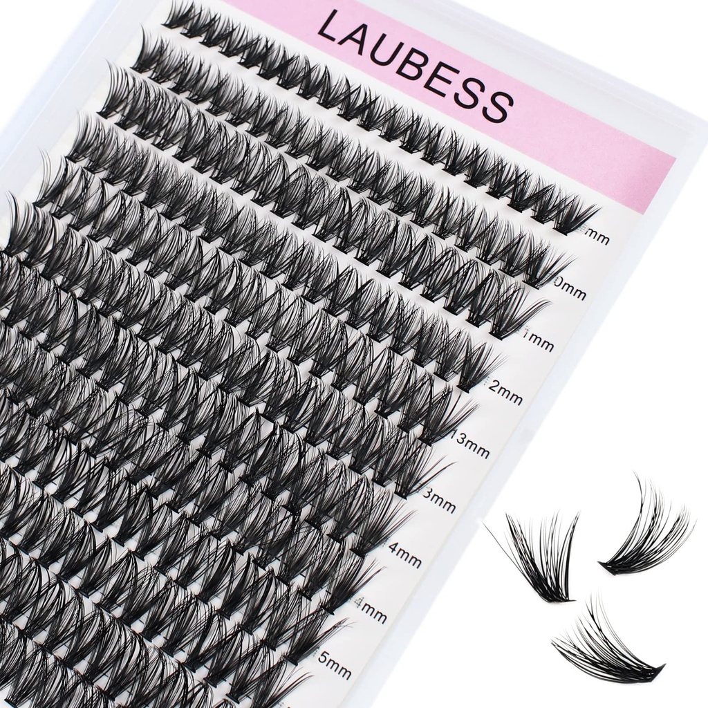 Cluster Lashes 40D Eyelash Clusters Mixed Tray Wispy Lash Clusters Extensions D Cluster Eyelash Extensions Individual Lashes DIY Lash Extension (40D-0.07D-9-16mm)