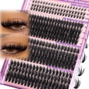 Volume Lash Clusters Spikes Cluster Eyelash Extensions 60D 80D 100D Thick Spiky Individuals Lashes 5-19mm Mega Wispy Eyelash Extension Fluff DIY D Curly Lash Extension with Bottom Lashes 296Pcs
