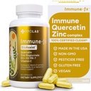 Immuun-fxTM Advanced Chelated Zink Ionophore Immuun Support & Allergie Health Supplement, Quercetine 500mg, Antioxidant Vitamine C, D3, K2 MK7, bevordert DNA, hart, long, Sinus Health, 60 Vegan Capsules