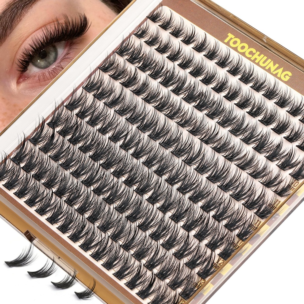 Short Lash Clusters 9-12mm Wispy Cluster Eyelash Extensions 160pcs Natural Individual Lashes Natural Look C Curly Thin Band Eyelashes Clusters by TOOCHUNAG