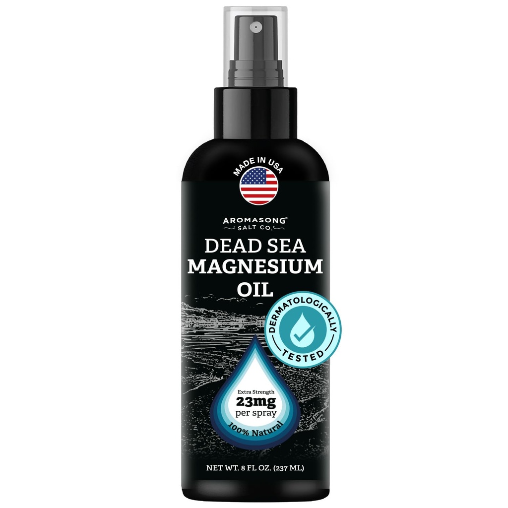 Aromasong Magnesium Spray - extra sterkte (23mg in elke Spritz) 8 Oz, natuurlijke en zuivere Magnesium Oil Spray - Made in The USA - voor beenproblemen en bevordert een kalme slaap