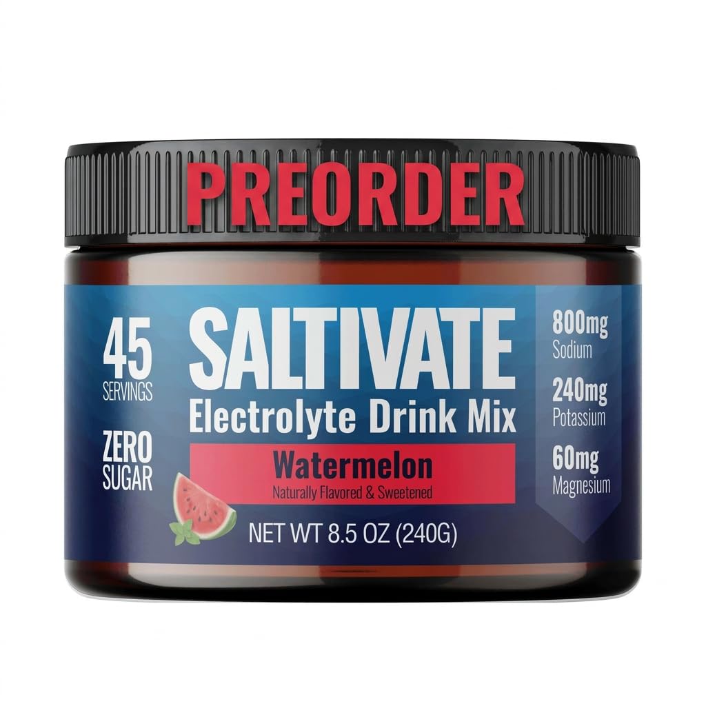 High Sodium Electrolytes | HSA FSA | Watermelon Hydration | No Stevia | Electrolyte Powder for Fasting, POTS, Sweat Recovery | Made in USA | Makes 45 Servings of 32 Fl Oz