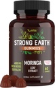 Sterke Aarde - Moringa Gummies 400mg - Super Food Greens Supplement voor Energie Boost - Natuurlijke Multi Vitamine Moringa Oleifera Leaf Extract Gummy, 60 Ct - Tastier Than Pillen of Capsules