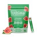 Ultima Replenisher Daily Electrolyte Powder – Watermelon, 20 Stickpacks – Zero Sugar Hydration Packets with 6 Electrolytes and Minerals – Sugar Free, Plant Based & Keto Friendly Drink Mix