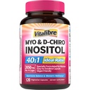 Supplément Inositol, Myo-Inositol et D-Chiro Suppléments de fertilité Inositol pour femmes, rapport idéal 40:1, équilibre hormonal et soutien ovarien, 120 capsules véganes