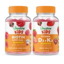 Levensbaar Biotin Kids + Vitamine D3 + Vitamine K2 Kids, Gummies Bundle - Geweldige Proeverij, Vitamine Supplement, Glutenvrij, GGO-vrij, Kauwbare Gummy