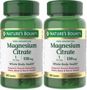 Nature’s Bounty Magnesium Citrate, High Absorption Magnesium Supplement for Whole Body Health with 150 mg Magnesium, Vegetarian, Gluten Free, 90 Capsules (Pack of 2)