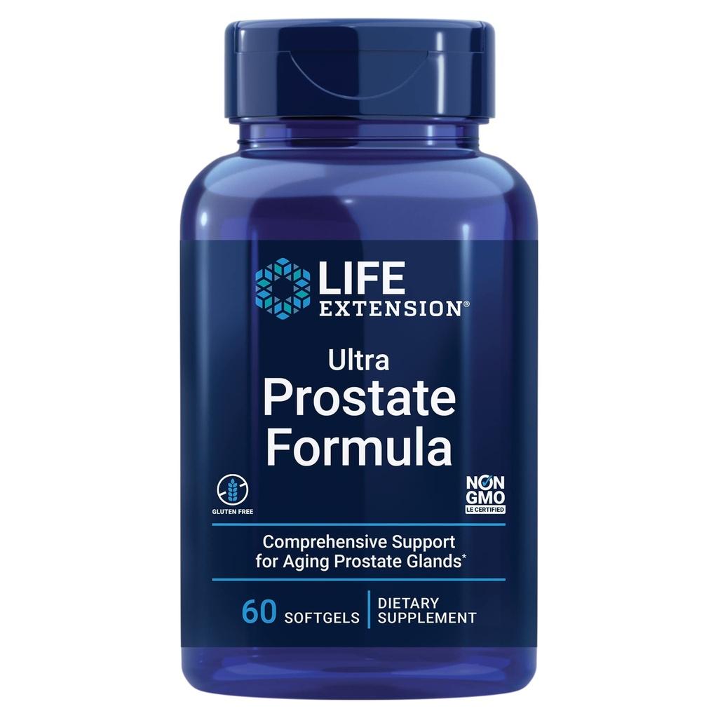 Life Extension Ultra Prostate Formula - Supplément Santé Prostate Hommes avec Beta Sitostérol, Saw Palmetto, Lycopène, Graines de citrouille - 60 Softgels