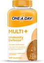 ONE A DAY Multi+ Immuun Ondersteuning Gummies, Immuniteit Multivitamine met Vitamine D, Vitamine C, Vitamine E, Vitamine A, Zink en Meer, Gummy Vitamine, 120 Tellen