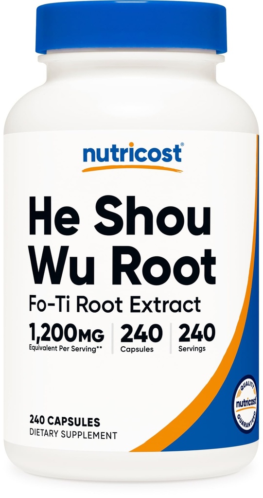 Nutricost He Shou Wu Root Supplement 240 Capsules for 240 Servings Per Bottle - Fo-Ti Root Extract, Vegan, GMO-Free, Gluten-Free