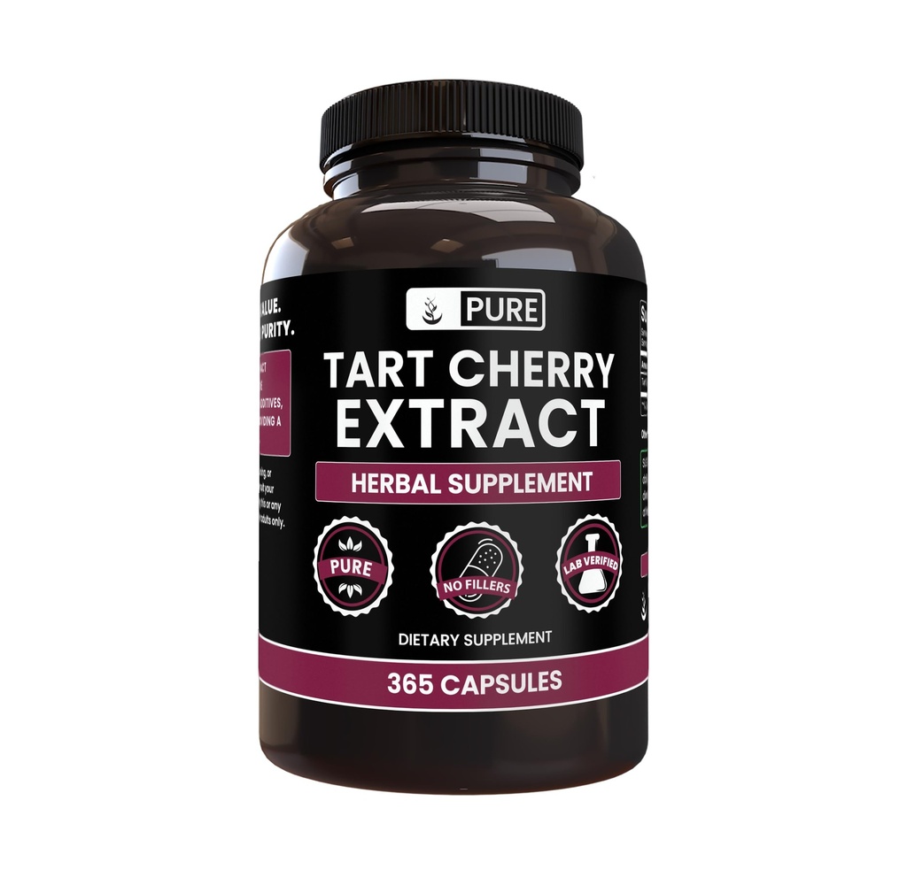 PURE ORIGINEEL INGREDIËNTEN Tart Cherry Extract (365 Capsules) Geen Magnesium of Rijst Fillers, altijd zuiver, Lab geverifieerd