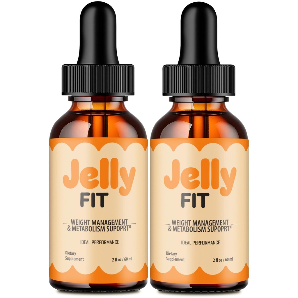 Jelly Fit Drops, Official JellyFit Supplement Drops with All Natural Ingredients - Maximum Strength, Advanced Formula Overall Health & Wellness, Premium Jelly Fit Droppers Support Reviews (2 Pack)