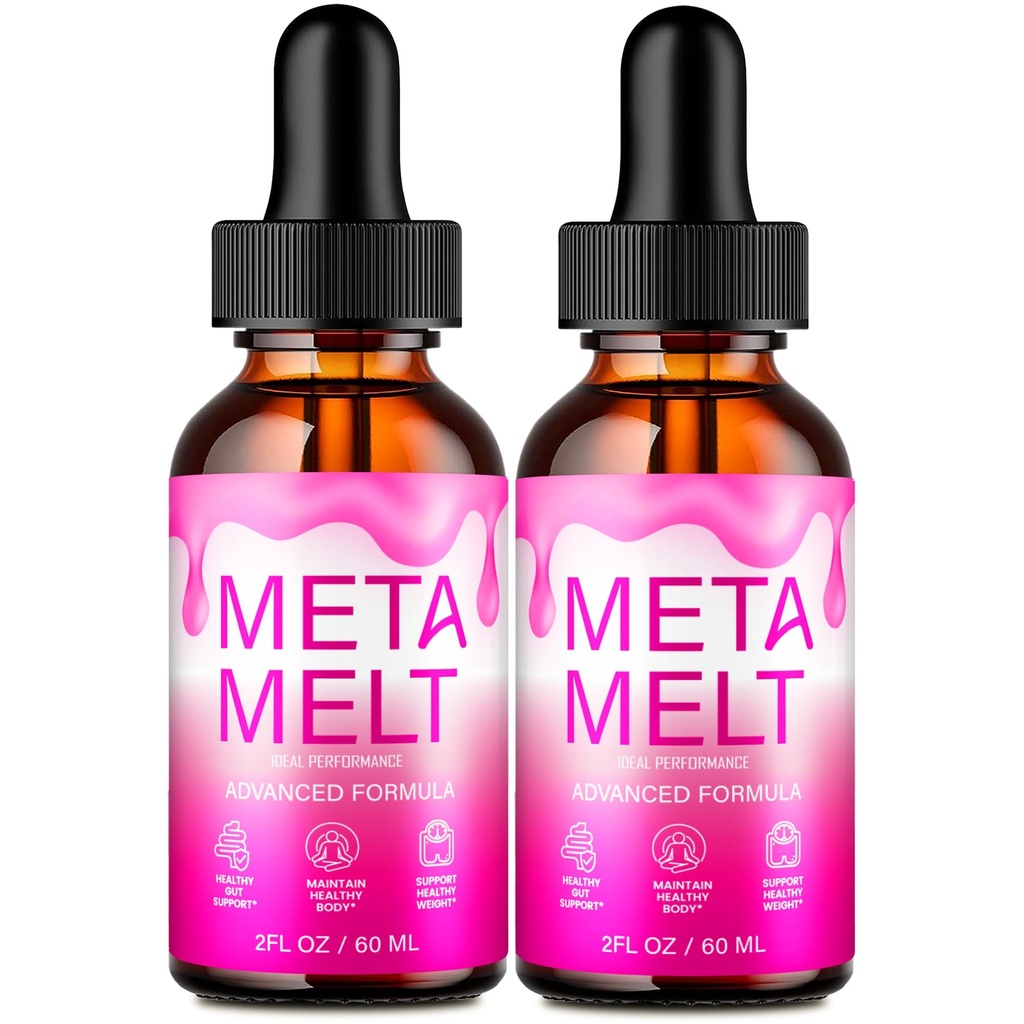 Meta Melt Drops, Official Meta Melt Supplement Droppers - Maximum Strength, All Natural Keto Liquid Formula to Sustain Active Lifestyle & Fitness Goals, Premium MetaMelt Advanced Reviews (2 Pack)