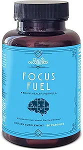 Focus Fuel Neuro Capsules : renforcer la clarté mentale, la concentration et la mémoire avec DMAE, L-glutamine et vitamines essentielles - 60 capsules