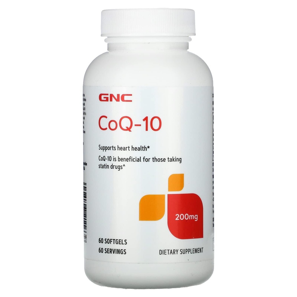GNC CoQ10 200mg Supplement, Ondersteunt de gezondheid van het hart, 60 porties