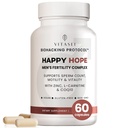 Vitasei Happy Hope Men’s Fertility Supplement – Zinc, L-Carnitine & CoQ10 for Sperm Health, Energy & Vitality – Supports Male Reproductive Wellness & Sperm Motility – Vegan & Gluten-Free – 60 Capsules
