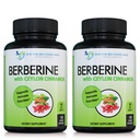 Berberine met Ceylon Cinnamon - 1200mg Berberine & 100mg Biologische Ceylon Cinnamon - 120 Veggie Capsules, Gezond Immuun Systeem Cardiovasculaire Hart- en Maagdarm Welzijn (pakket van 2)