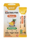 Focus+ Nootropic Electrolyte: Hydration & Brain Support for Cognitive Enhancement, Memory, Concentration - Citicoline, Organic Caffeine, Methyl B12 - USA Made (10 Packets) (10 Packets, Pineapple)