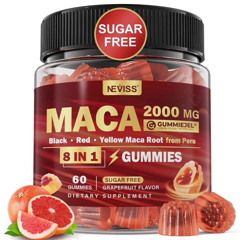 Maca Root Gevulde Gummies 2000mg voor vrouwen Mannen 