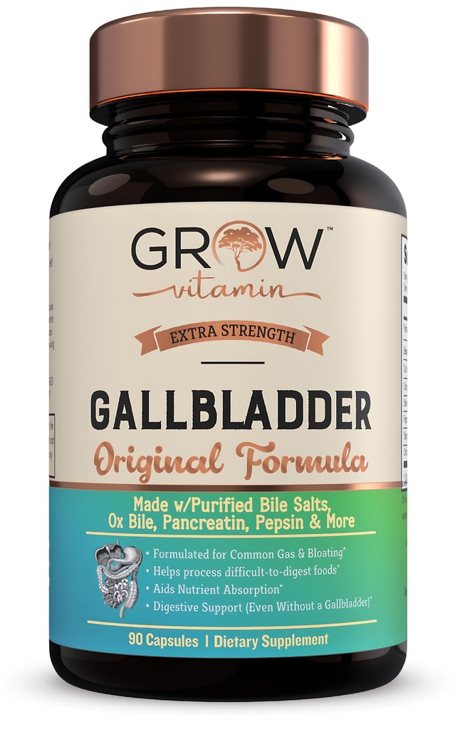 te groeien vitamine originele galblaas formule, Made w/Purified Bile Salts & Ox Bile Digestive Enzymes - Inclusief zorgvuldig geselecteerde spijsvertering kruiden - 90 capsules