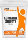 BulkSupplements.com Poudre de sulfate d'agmatine - Supplément d'oxyde nitrique, poudre de pré-entraînement - Sans aromatisé et sans gluten, 1g par portion, 250g (8,8 oz) (paquet de 1)